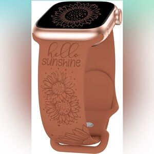 Sunflower Engraved Band Compatible with Apple Watch Bands 42/44/45/46/49mm Women